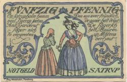 Satrup (heute: Mittelangeln) - Gemeinde - 16.5.1921 - 50 Pfennig