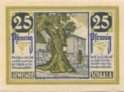 Schaala (heute: Rudolstadt) - Gemeinde - 15.6.1921 - 25 Pfennig
