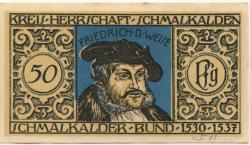 Schmalkalden - Kreis Herrschaft - 1.7.1921 - 30.9.1922 - 50 Pfennig