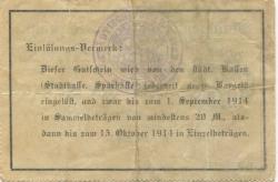 Schneidemühl (heute: PL-Pila) - Stadt - 12.8.1914 - 15.10.1914 - 1 Mark