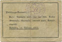 Schneidemühl (heute: PL-Pila) - Stadt - 12.8.1914 - 15.2.1915 - 1 Mark