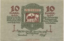 Schönebeck und Groß-Salze - Städte - 1.12.1918 - 1.2.1919 - 10 Mark