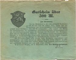 Schöneck - Stadtrat und Stadthaupt-, Spar- und Girokasse - 8.9.1922 - 500 Mark 