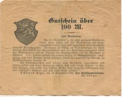 Schöneck - Stadtrat und Stadthaupt-, Spar- und Girokasse - 14.9.1922 - 100 Mark 