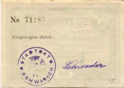 Schwabach - Stadt - 15.12.1918 - 50 Pfennig