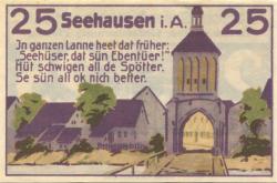 Seehausen - Stadt - 5.2.1921 - 25 Pfennig