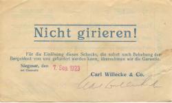 Siegmar (heute: Chemnitz) - Grossmann, Bruno - 7.9.1923 - 2 Millionen Mark