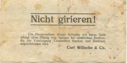 Siegmar (heute: Chemnitz) - Willecke, Carl, & Co. Bankhaus - 20.9.1923 - 200 Millionen Mark