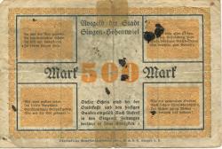 Singen - Stadt - 15.10.1922 - 500 Mark