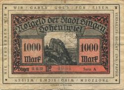 Singen - Stadt - 15.10.1922 - 1000 Mark