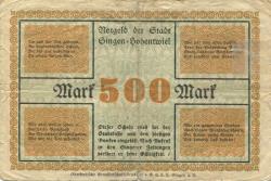 Singen - Stadt - 15.11.1922 - 500 Mark