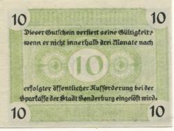 Sonderburg (heute: DK-Sønderborg) - Stadt - 15.5.1917 - 10 Pfennig 