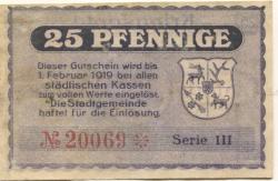 Sorau (heute: PL-Zary) - Stadt - 1917 - 1.2.1919 - 25 Pfennig 