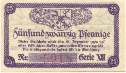Sorau (heute: PL-Zary) - Stadt - 1918 - 31.12.1920 - 25 Pfennig