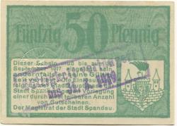 Spandau (heute: Berlin) - Stadt - - 31.3.1919 - 50 Pfennig