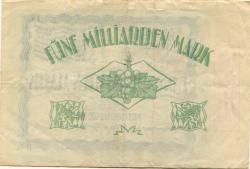 Speyer - Kreisgemeinde Pfalz - 1.10.1923 - 1.4.1924 - 5 Milliarden Mark