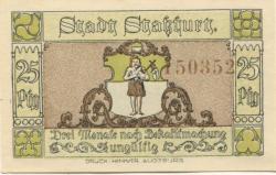 Staßfurt - Stadt - 1.9.1921 - 25 Pfennig
