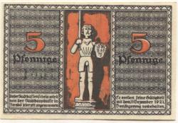 Stendal - Stadt - 30.11.1920 - 31.12.1921 - 5 Pfennig