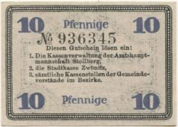 Stollberg - Amtshauptmannschaft - 1.2.1920 - 30.6.1920 - 10 Pfennig