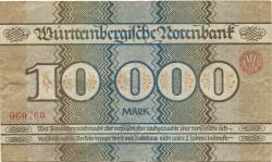Stuttgart - Württembergische Notenbank - 20.2.1923 - 10000 Mark