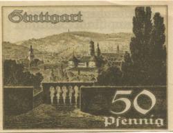 Stuttgart - Stadt - 21.4.1921 - 31.3.1924 - 50 Pfennig