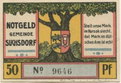 Suchsdorf (heute: Kiel) - Gemeinde - - 31.8.1921 - 50 Pfennig
