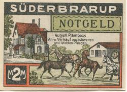 Süderbrarup - Plambeck, August, Pferde-Handlung - - 31.12.1921 - 2 Mark