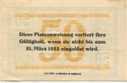 Swinemünde (heute: PL-Swinoujscie) - Stadt - 1.6.1920 - 31.3.1922 - 50 Pfennig
