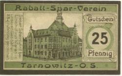 Tarnowitz (heute: PL-Tarnowskie Góry) - Rabatt-Spar-Verein - 1.1.1921 - 25 Pfennig