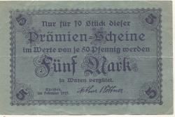 Theißen (heute: Zeitz) - Plöttner, Arthur, Großgärtnerei - Februar 1919 - 31.12.1930 - 5 Mark