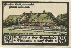 Tinnum (heute: Gemeinde Sylt) - Gemeinde - 1.4.1921 - 50 Pfennig