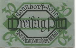 Tonndorf-Lohe (heute: Hamburg) - Gemeinde - 10.3.1921 - 30 Pfennig 