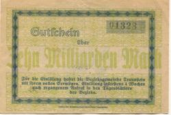 Traunstein - Bezirks-Sparkassa - 25.10.1923 - 10 Milliarden Mark