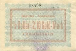 Traunstein - Bezirks-Sparkassa - 30.10.1923 - 2.10 Gold-Mark