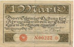 Überlingen - Stadt - 19.10.1918 - 1.2.1919 - 1 Mark 