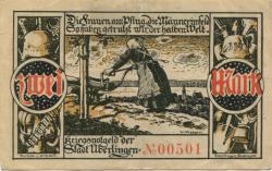Überlingen - Stadt - 19.10.1918 - 1.2.1919 - 2 Mark 