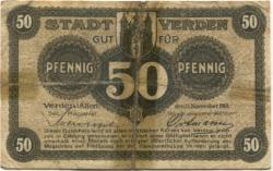 Verden - Stadt - 15.11.1918 - 50 Pfennig 