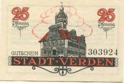 Verden - Stadt - 1.6.1920 - 25 Pfennig 