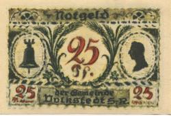 Volkstedt (heute: Rudolstadt) - Gemeinde - 1.9.1921 - 25 Pfennig 