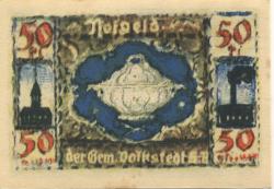 Volkstedt (heute: Rudolstadt) - Gemeinde - 1.9.1921 - 50 Pfennig 