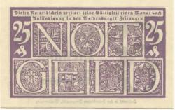 Waldenburg (heute: PL-Walbrzych) - Stadt - 10.10.1920 - 25 Pfennig