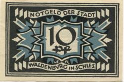 Waldenburg (heute: PL-Walbrzych) - Stadt - 1921 - 10 Pfennig