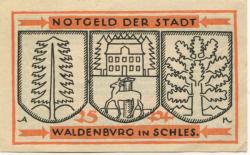 Waldenburg (heute: PL-Walbrzych) - Stadt - 1921 - 25 Pfennig