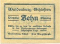 Waldenburg (heute: PL-Walbrzych) - Stadt - 20.8.1921 - 10 Pfennig