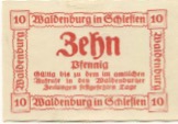 Waldenburg (heute: PL-Walbrzych) - Stadt - 20.8.1921 - 10 Pfennig