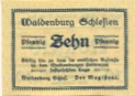 Waldenburg (heute: PL-Walbrzych) - Stadt - 20.8.1921 - 10 Pfennig