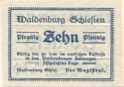 Waldenburg (heute: PL-Walbrzych) - Stadt - 20.8.1921 - 10 Pfennig