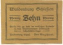 Waldenburg (heute: PL-Walbrzych) - Stadt - 20.8.1921 - 10 Pfennig