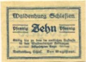 Waldenburg (heute: PL-Walbrzych) - Stadt - 20.8.1921 - 10 Pfennig