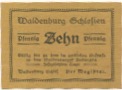 Waldenburg (heute: PL-Walbrzych) - Stadt - 20.8.1921 - 10 Pfennig